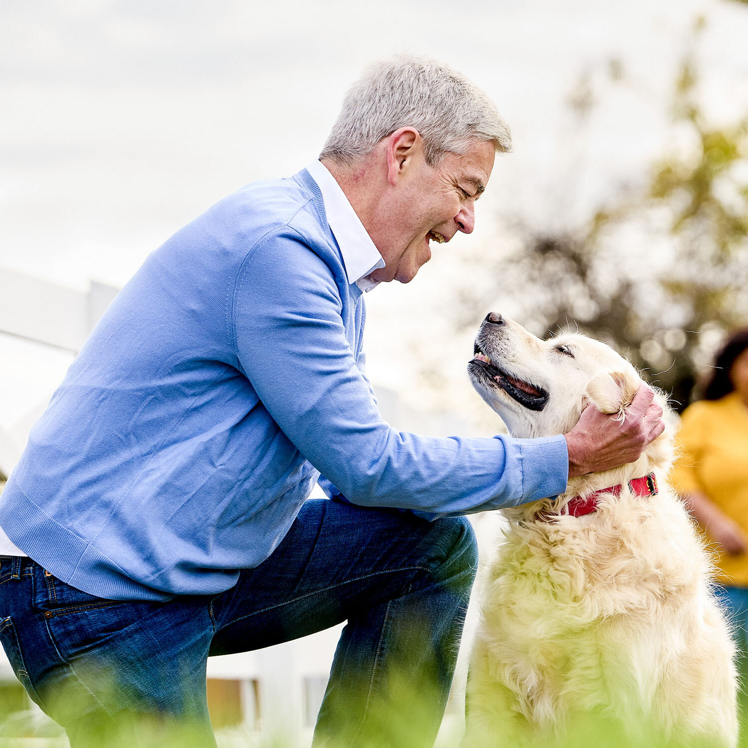 Resident with Vincent, the therapy dog